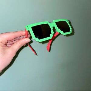 Pixelated Green & Hot Pink Sunglasses